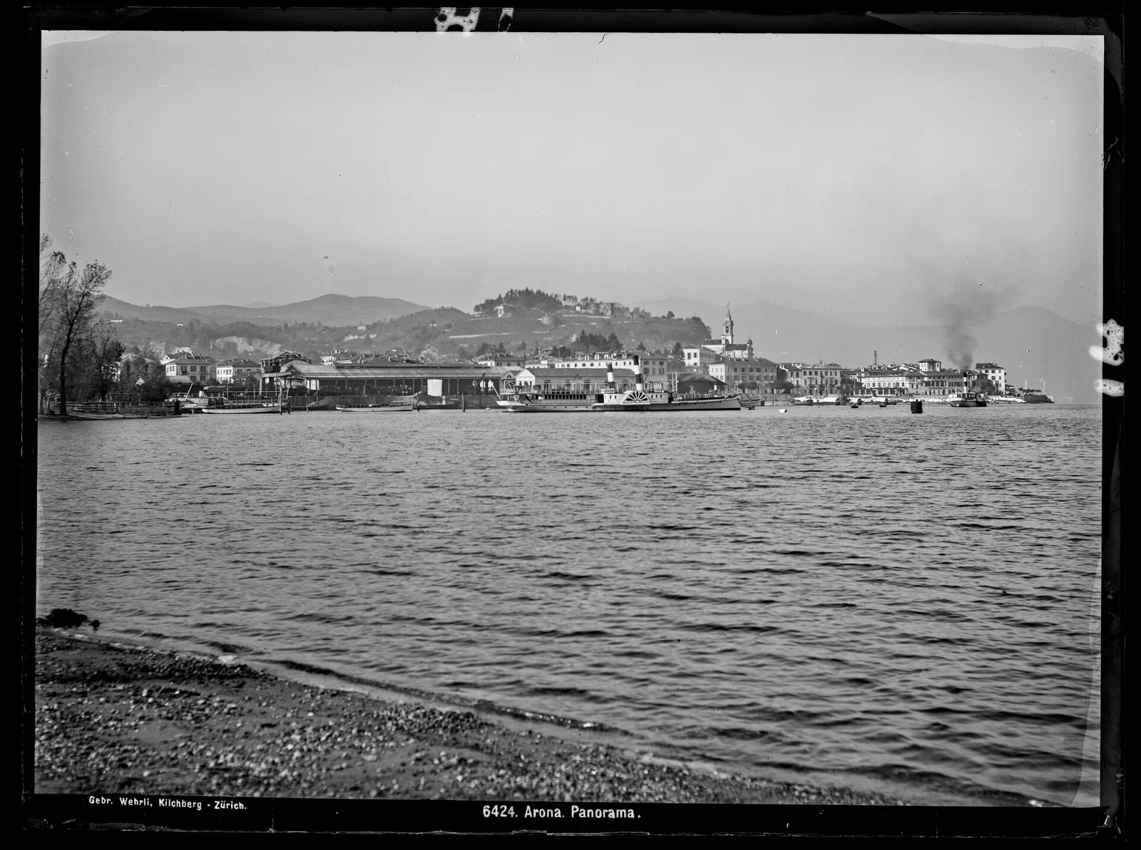 Историческа панорама на Арона край Лаго Маджоре от 1907 година